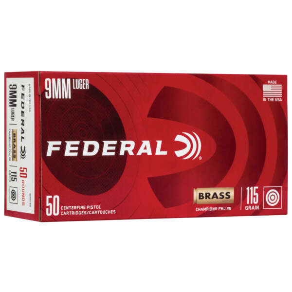 FED CHAMP 9MM 115GR FMJ BRS 50/1000