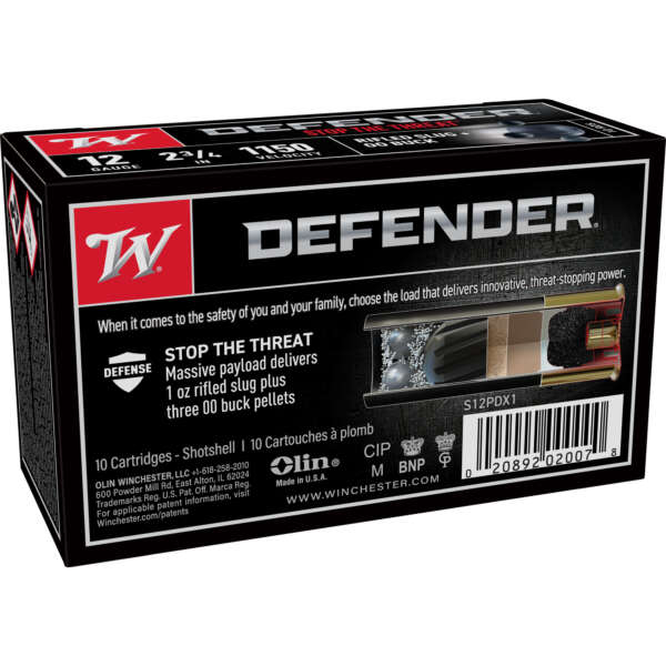 WIN DEFENDER 12GA 2.75" 3-00/1OZ 10/