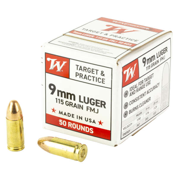 WIN USA 9MM LUGER 115GR FMJ 50/1000